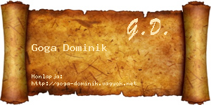 Goga Dominik névjegykártya